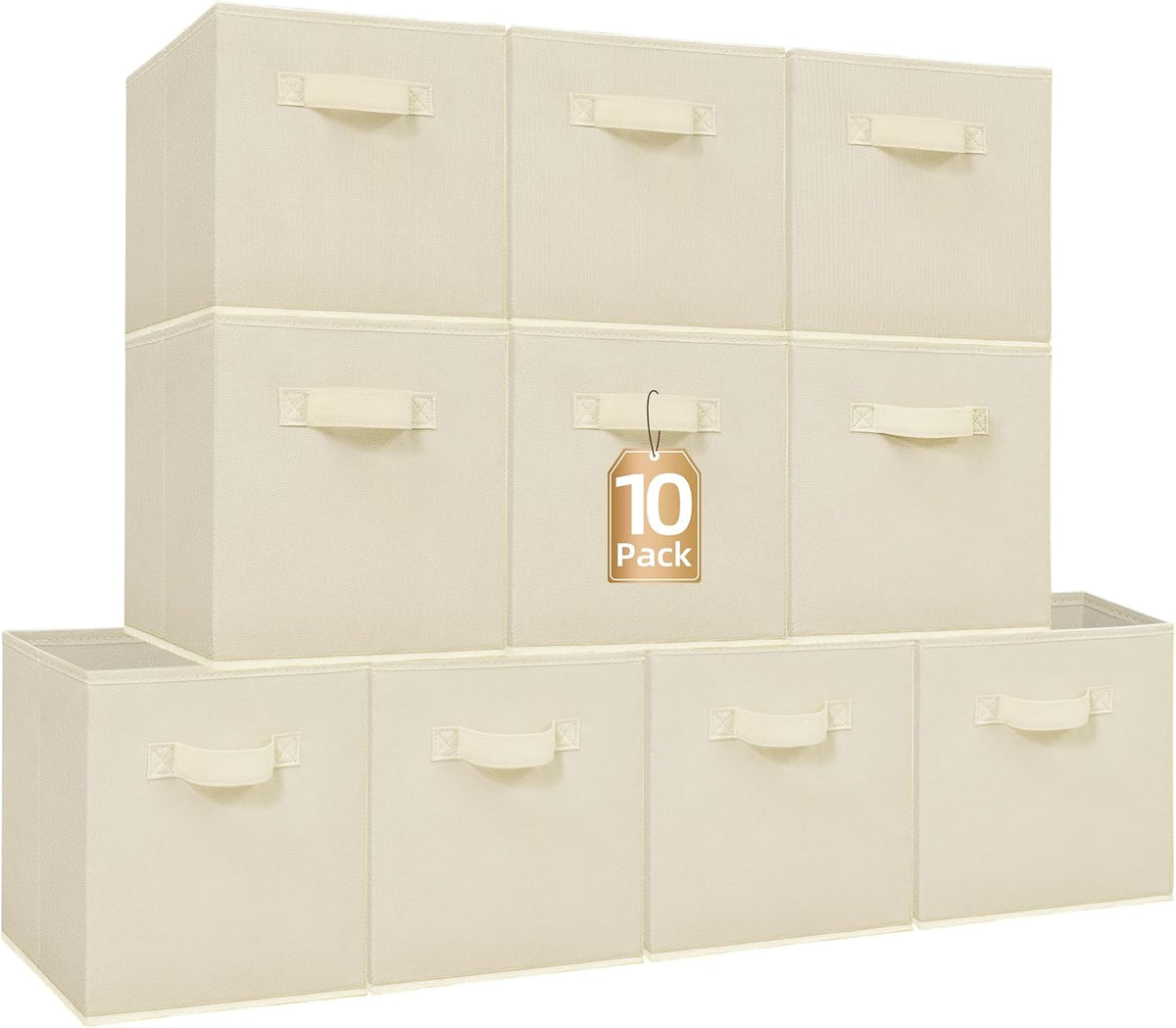 STORAGE MANIAC Storage Cubes, 11 Inch Durable 6 Pack Fabric Foldable Collapsible Bins with Handles for Organization, Closet, Shelves, Offices, Toys, Black