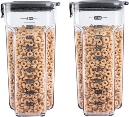 Progressive International ProKeeper+ Clear Plastic Airtight Food Baker's Kitchen Storage Organization Container Canister Set with Magnetic Accessories, 2- Piece Set (Powdered & Brown Sugar 1.4-Quart)