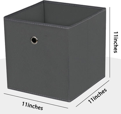 Black Foldable Storage Cubes Bins ,11 Inch Cloth Storage Cube Fabric Storage Box Cubes Organizer Baskets with Handles for Home Organizer Set of 3 (Black)