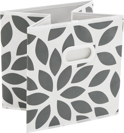 MAX Houser Fabric Storage Bins Cubes Baskets Containers with Dual Plastic Handles for Home Closet Bedroom Drawers Organizers, Flodable, Blue, Set of 4