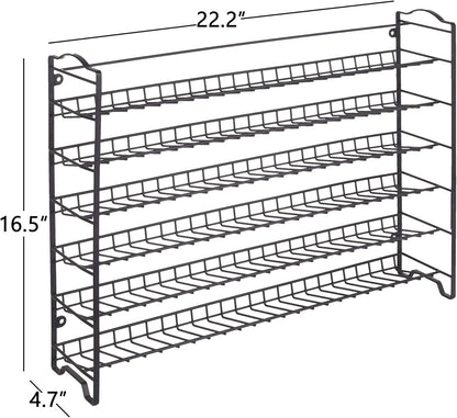 SWOMMOLY Spice Rack Organizer with 72 Empty Square Spice Jars, 340 Spice Labels with Chalk Marker and Funnel Complete Set,for Countertop,Cabinet or Wall Mount, Black