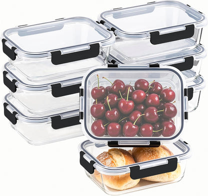 36oz Large Glass Meal Prep Containers with lids, Glass Food Storage Containers with Leak Proof Snap Lock Lids, Airtight Bento lunch Boxes, Kitchen Storage, Oven, Freezer and Dishwasher Safe