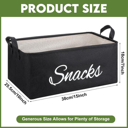 Newtay 17 Pcs Snack Basket Sets, Snack Storage Bin for Pantry Shelves with 16 Pcs 2 Inch Chip Clips, Basket Organizer for Kitchen Home, Chips, Popcorn, Candy, Pretzels(Burlap,Khaki)