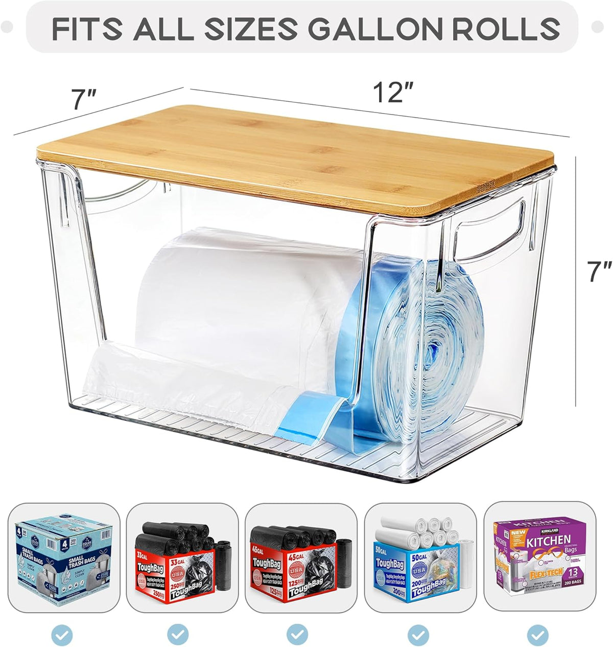 Pantry Organizers Storage, 2 Pack Large Clear Storage Bins for Onion, Potato, Garlic, Canned Food, Organizer Bins for Under Sink, Kitchen, Countertop, Bathroom
