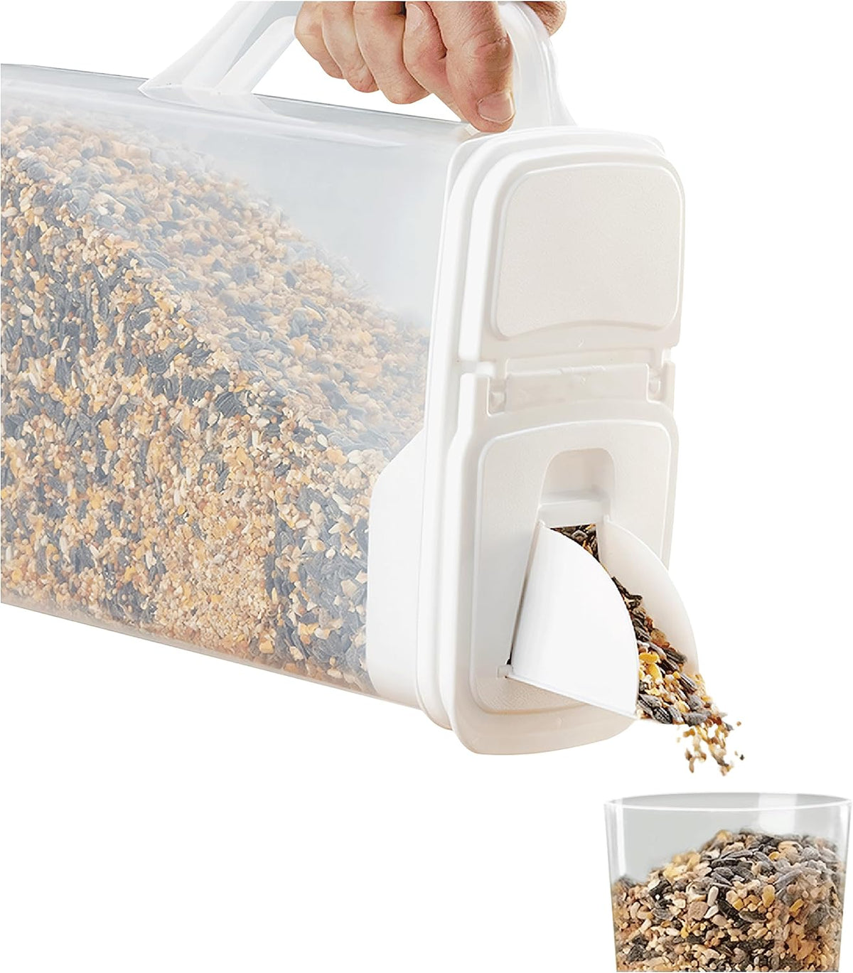 Buddeez Airtight Pet Food Storage Container - 50 QT/50 LB Capacity Dog Food Storage Container - Cat Food Container, Bird Seed Storage Container, Rolling Storage Bin, Air Tight with Handle & Scoop