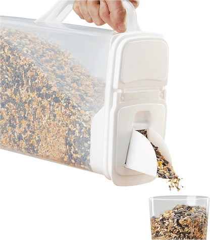 Buddeez Airtight Pet Food Storage Container - 50 QT/50 LB Capacity Dog Food Storage Container - Cat Food Container, Bird Seed Storage Container, Rolling Storage Bin, Air Tight with Handle & Scoop