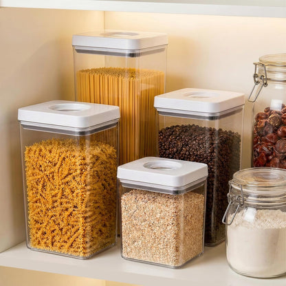 UFORU Food Storage Containers with Twist-lock Lids,2.6Qt 2Pcs Airtight Food Storage Containers, BPA-Free Stackable Kitchen Pantry Organizers and Storage, Rotary Opening Flour and Sugar Container Sets