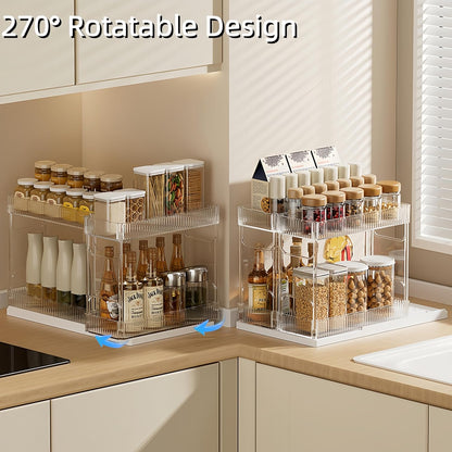 Mustorn 2 Pack Pull Out Spice Rack Organizer for Cabinet, 2 Tier Metal Slide Out Seasoning Organizer and Storage Heavy Duty Vertical Spice Rack Shelf Pullout for Kitchen Cabinets No Drilling (Black)