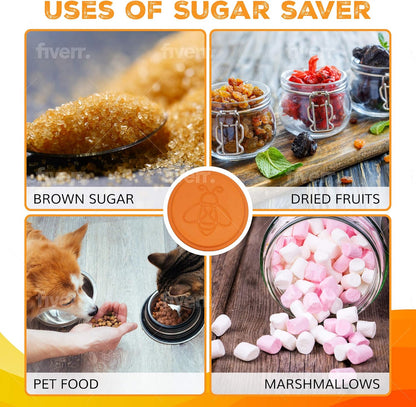 ENOLVO Terracotta Brown Sugar Saver- Brown Sugar Keeper Disc to Maintain Food Moisture in Storage Container - Terra Cotta Bear Softener Alternative (4 Pack)