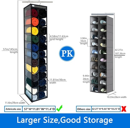 Over the Door Organizer Storage 6 Tier, 12 Large Capacity Side Pockets, Heavy Duty Metal Reinforced Hook Anti Tilt 75 LB Load Behind Door Storage for Bedroom Bathroom Pantry Nursery