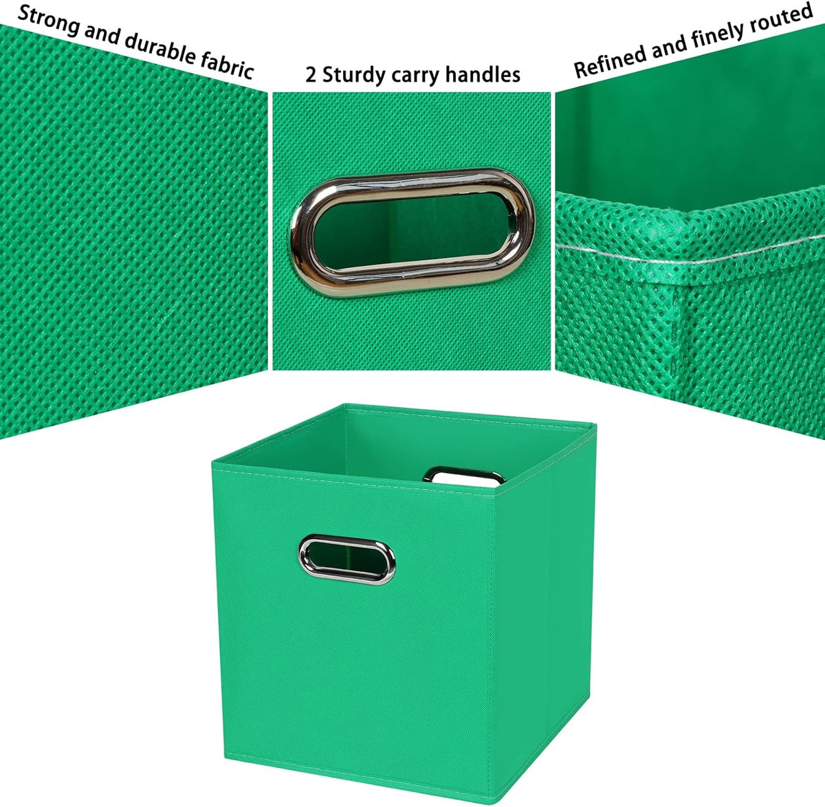 Black Fabric Cubby Storage Bins，13x13x13 Inches ，Cube Organizer Bin Foldable Storage Boxes with Dual Handles Fabric Organizer Box and collapsible Storage basket，Set of 3 ，Black
