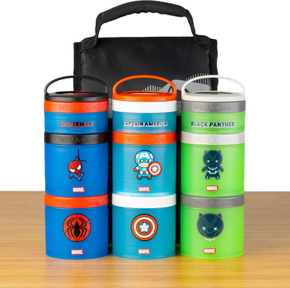 Whiskware Bluey Stackable Snack Containers for Babies, Toddlers, and Kids, 3 Stackable Snack Cups for School and Travel, Cupholder Friendly, Bluey and Bingo! Let’s Do This!