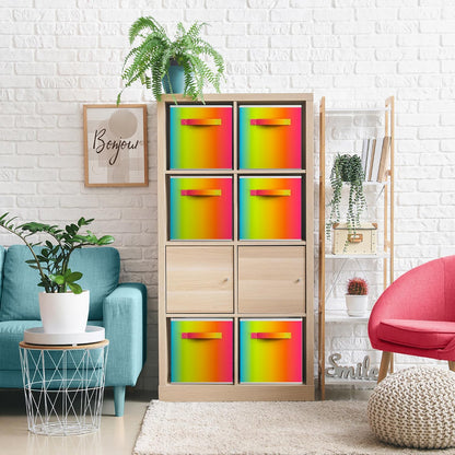 Sorbus Fabric Storage Cubes - 6 Foldable Storage Bins for Organizing Pantry, Cubbies, Toy Box - Clothes Storage & Closet Organizer - 13 Inch Collapsible Cube Baskets for Shelves with Handle