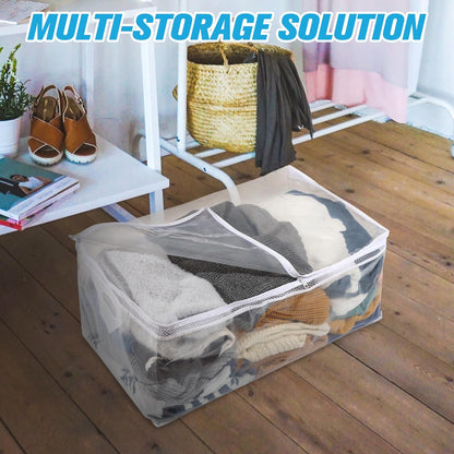 HIBAG 20 Gallon Large Storage Bag for Clothes, Zipper Clothing Storage Bag, Clear Organizer with Reinforced Handles, for Comforters Blankets Pillows Bedding