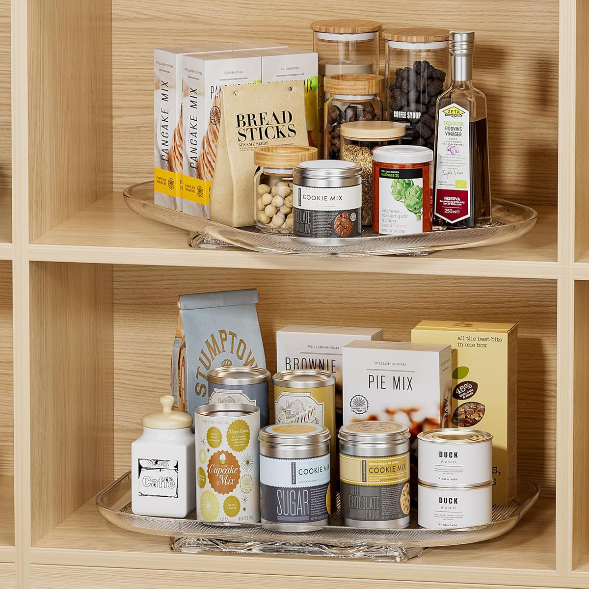 LAMU Lazy Susan Organizer 14.56''x11'' for Refrigerator Organizers and Storage Fridge Organization, Turntable Condiment Organizer for Kitchen, Table Top, Cabinet, Pantry, Countertop