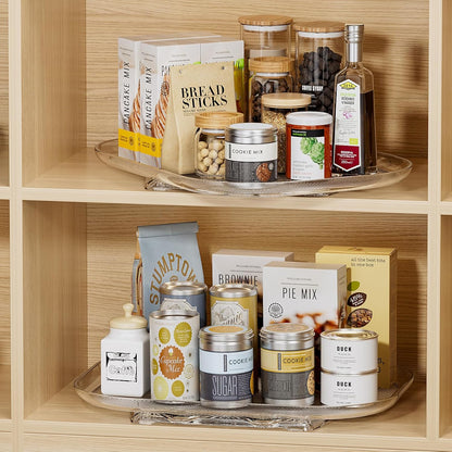 LAMU Lazy Susan Organizer 14.56''x11'' for Refrigerator Organizers and Storage Fridge Organization, Turntable Condiment Organizer for Kitchen, Table Top, Cabinet, Pantry, Countertop