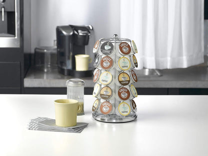 Nifty K Cup Holder – Compatible with K-Cups, Coffee Pod Carousel | 35 K Cup Holder, Spins 360-Degrees, Lazy Susan Platform, Modern Black Design, Home or Office Kitchen Counter Organizer