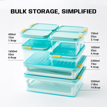 LocknLock Freezer Fit Plastic Freezer Containers | Airtight Stackable Food Storage for Meal Prep | Microwave & Dishwasher Safe | BPA Free Freezer Container with Lid, 2.2L