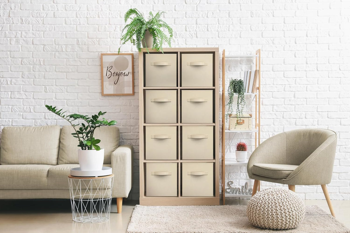 Sorbus Fabric Storage Cubes - 8 Foldable Storage Bins for Organizing Pantry, Cubbies, Toy Box - Clothes Storage & Closet Organizer - 11 Inch Collapsible Cube Baskets for Shelves with Handle