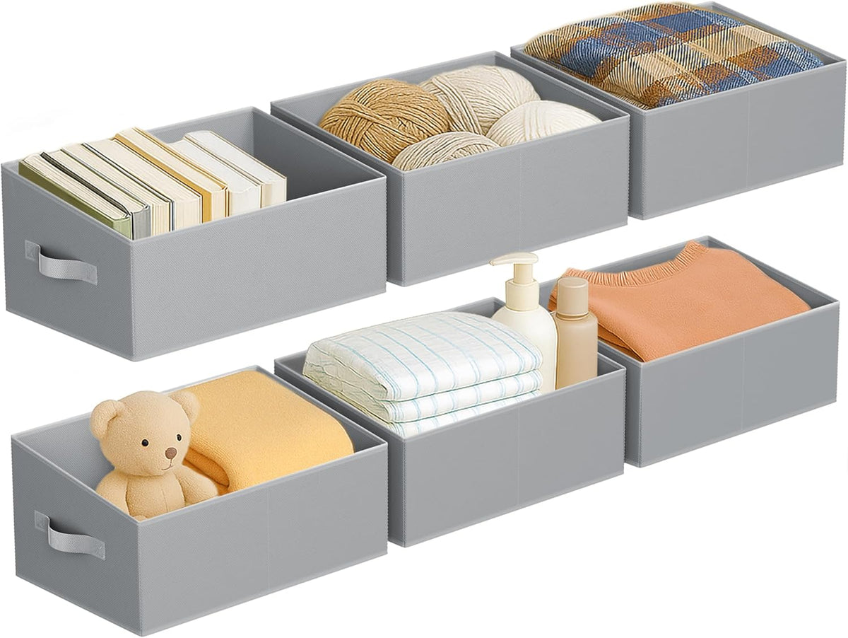 DIMJ Closet Storage Bins - Fabric Storage Baskets for Shelves, Collapsible Closet Organizers and Storage with Handles, Trapezoid Shelf Organization Storage Cubes for Purse, Toys, Books, Towel, Socks