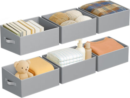 DIMJ Closet Storage Bins - Fabric Storage Baskets for Shelves, Collapsible Closet Organizers and Storage with Handles, Trapezoid Shelf Organization Storage Cubes for Purse, Toys, Books, Towel, Socks