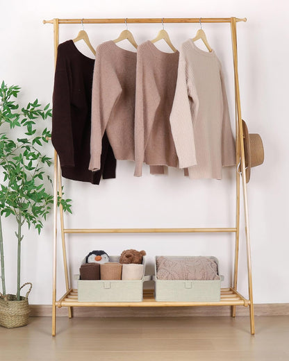 WUIKE Closet Organizers and Storage, Trapezoid Storage Bins, Fabric Closet Bins with Handles, Foldable Storage Baskets for Clothes, Purse, Blanket, Herringbone Gray, Extra Large