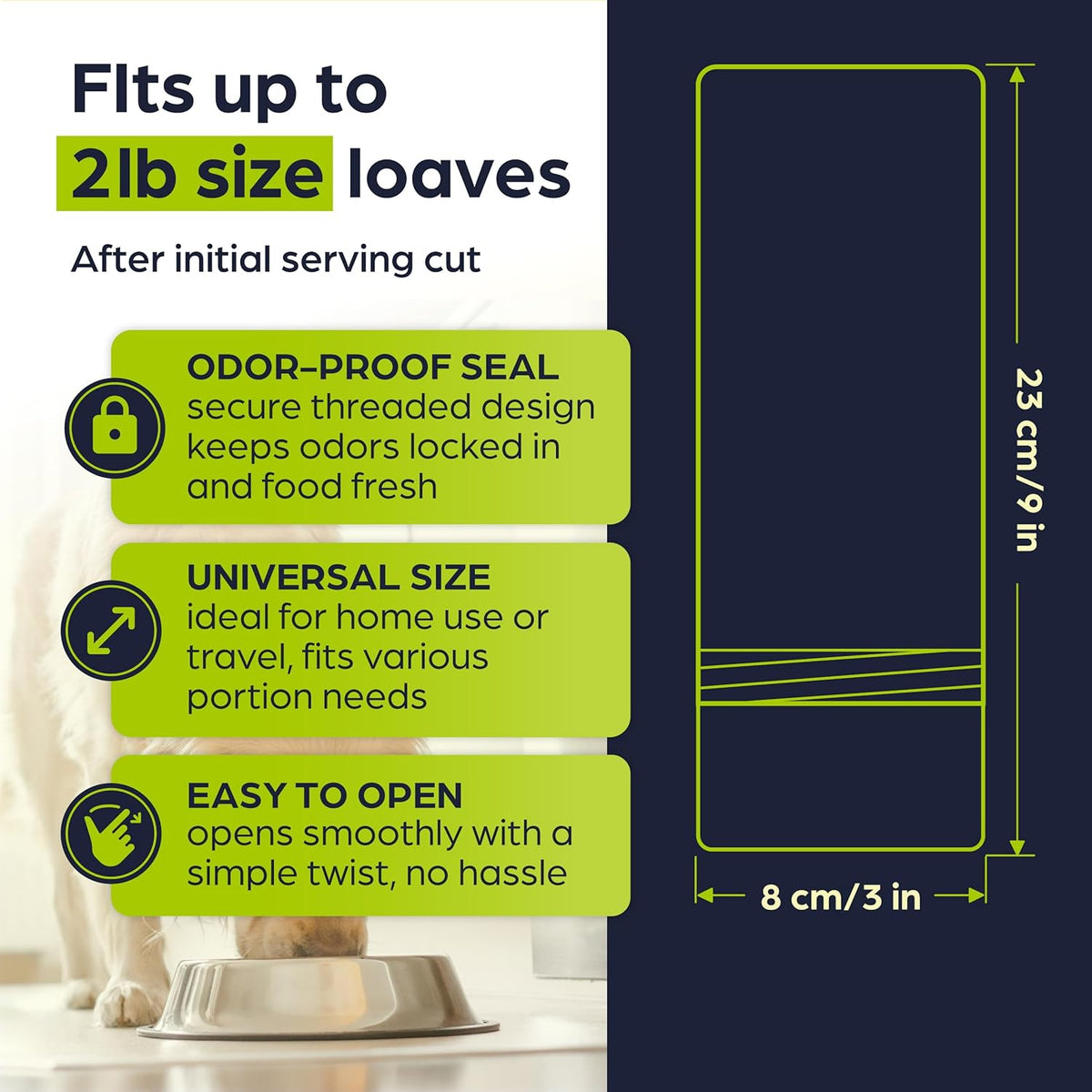 The Original Canned Dog Food Storage Container Patent Pending Reusable Airtight Can Cover Pet Food Sealer - Keeps Dog Food Can Fresh in the Fridge, Eliminates Odor, Easy to Use