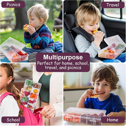 XANGNIER Snack Box Container for Kids Lunch Accessories,Divided Snackle Box Charcuterie Container,12 Compartments Reusable Food Storage Containers for School, Travel,Work,Bento Box Accessories