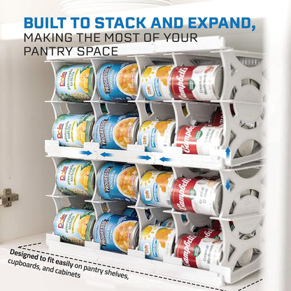Shelf Reliance Cansolidator Pantry Plus - Can Organizer for Pantry, Stackable Soda Can Storage for Kitchen, Holds 60 Cans of Food or Soda
