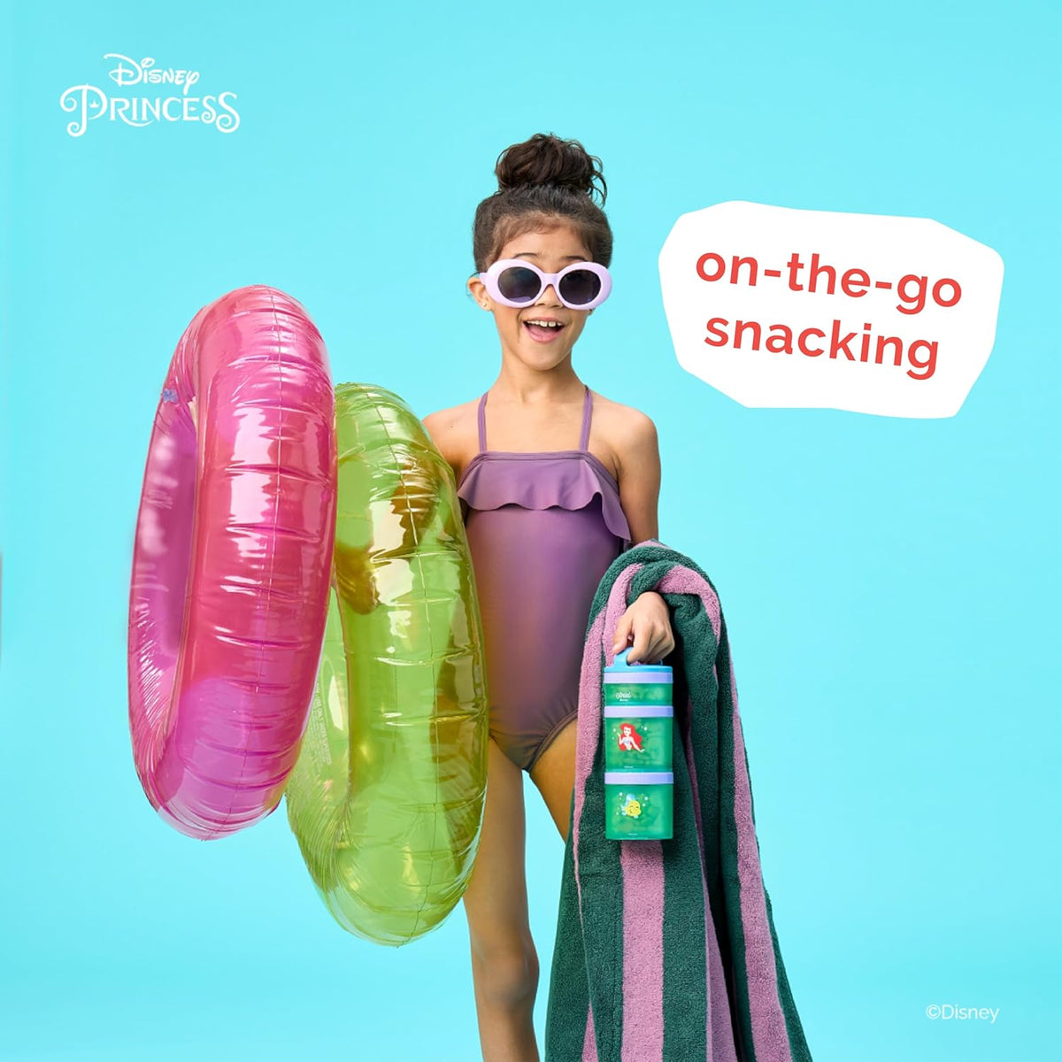 Whiskware Bluey Stackable Snack Containers for Babies, Toddlers, and Kids, 3 Stackable Snack Cups for School and Travel, Cupholder Friendly, Bluey and Bingo! Let’s Do This!