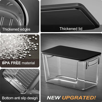 Pantry Organizers Storage, 2 Pack Large Clear Storage Bins for Onion, Potato, Garlic, Canned Food, Organizer Bins for Under Sink, Kitchen, Countertop, Bathroom