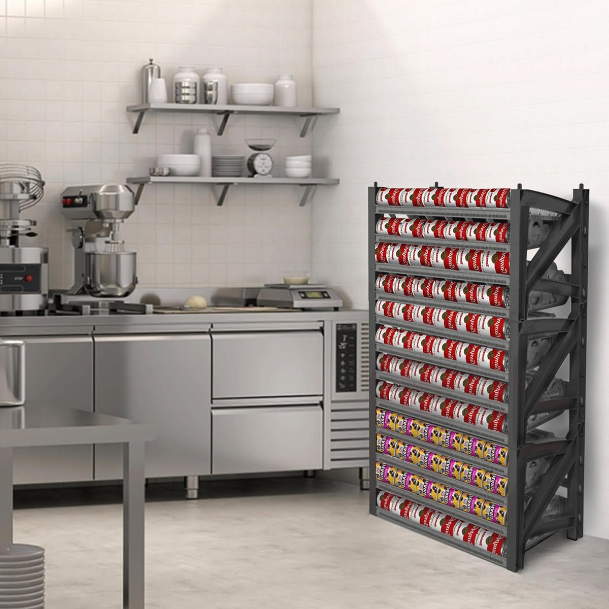 Shelf Reliance Cansolidator Pantry Plus - Can Organizer for Pantry, Stackable Soda Can Storage for Kitchen, Holds 60 Cans of Food or Soda