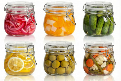 78oz - 3 Pack Square Glass Jars with Airtight Lid, Wide Mouth Mason Jars with Clamp Lids, Air Tight Glass Canisters, Best Food Storage Containers for Flour, Sugar, Cereal, Pasta, Rice, Coffee, Spice