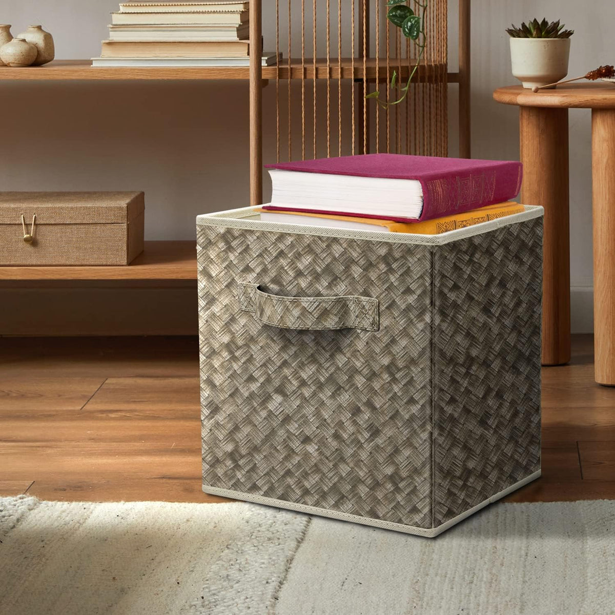 Sorbus Foldable Storage Bins - 11 Inch Sturdy Collapsible Fabric Storage Cubes with Handle - 4 Baskets for Organizing Clothes & Toys - Organization & Storage Baskets for Shelves, Pantry, Closet, Cubby