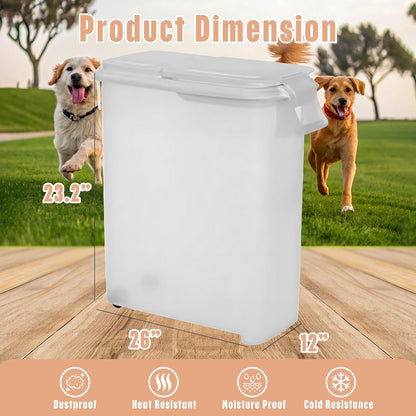Buddeez Airtight Pet Food Storage Container - 50 QT/50 LB Capacity Dog Food Storage Container - Cat Food Container, Bird Seed Storage Container, Rolling Storage Bin, Air Tight with Handle & Scoop