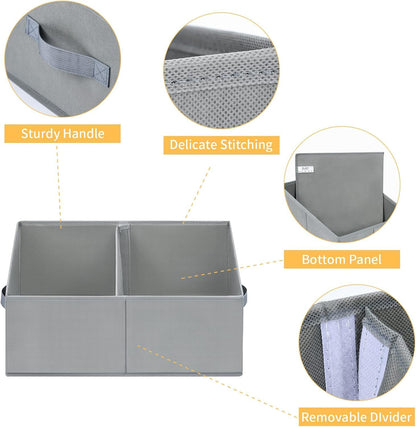 DIMJ Closet Storage Bins - Fabric Storage Baskets for Shelves, Collapsible Closet Organizers and Storage with Handles, Trapezoid Shelf Organization Storage Cubes for Purse, Toys, Books, Towel, Socks