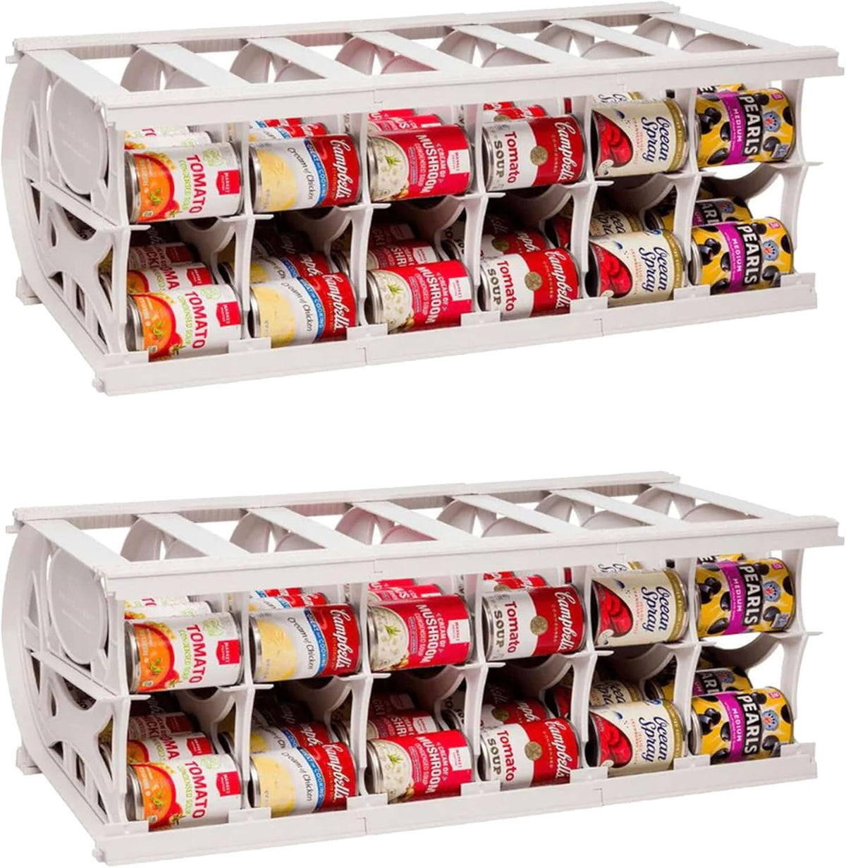 Shelf Reliance Cansolidator Pantry Plus - Can Organizer for Pantry, Stackable Soda Can Storage for Kitchen, Holds 60 Cans of Food or Soda