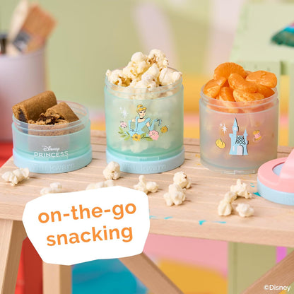 Whiskware Bluey Stackable Snack Containers for Babies, Toddlers, and Kids, 3 Stackable Snack Cups for School and Travel, Cupholder Friendly, Bluey and Bingo! Let’s Do This!