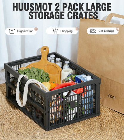 HUUSMOT 6-Pack Small Pastel Plastic Storage Baskets, Collapsible Crates for Organizing, Space-Saving Mini Bins for Classroom, Kitchen, Office, Bedroom (5.9" x 3.8" x 2.2")