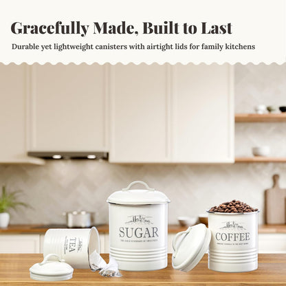 noonberry Potato and Onion Storage Bin Set – 3-Piece Ventilated Potato Storage Bin, Onion Storage Container and Garlic Container – Cream-White Magnolia Finish