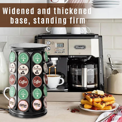 K Cup Holder, Coffee Pod Storage Carousel Holder Organizer Compatible with 40 Keurig K-Cup Pods, Home or Office Kitchen Counter Organizer