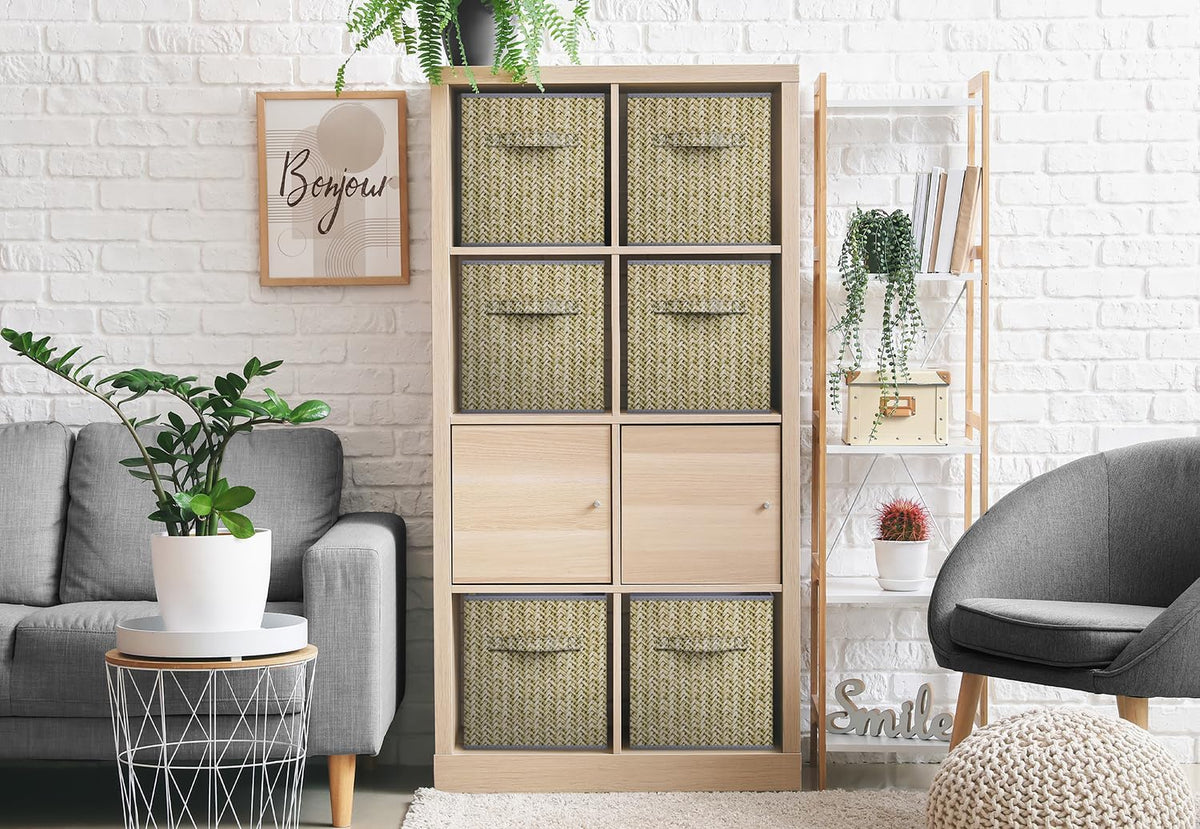 Sorbus Foldable Storage Bins - 11 Inch Sturdy Collapsible Fabric Storage Cubes with Handle - 4 Baskets for Organizing Clothes & Toys - Organization & Storage Baskets for Shelves, Pantry, Closet, Cubby