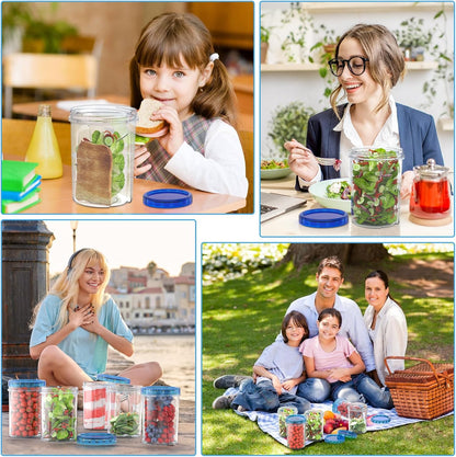 Freezer Storage Containers, [-16 Oz] Airtight Plastic Food Storage Containers with Twist Top Lids, Soup, Meal Prep Containers | BPA Free | Stackable | Leakproof | Microwave/Dishwasher Safe