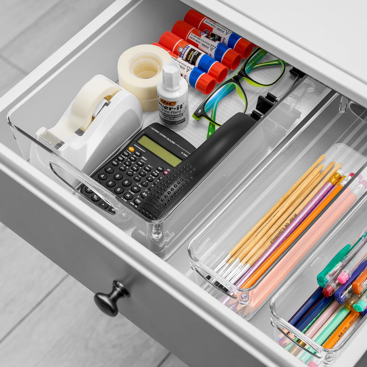 Sorbus Small Clear Plastic Storage Bins for Organizing, Clear Organizer Bins with Handles, Plastic Storage Bins for Closet, Pantry, Fridge, Medicine Cabinet Organizer, Shelves, Freezer, Drawer