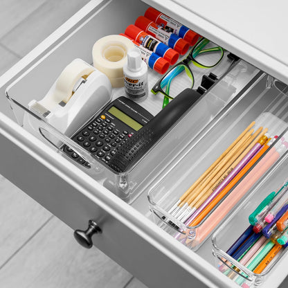 Sorbus Small Clear Plastic Storage Bins for Organizing, Clear Organizer Bins with Handles, Plastic Storage Bins for Closet, Pantry, Fridge, Medicine Cabinet Organizer, Shelves, Freezer, Drawer