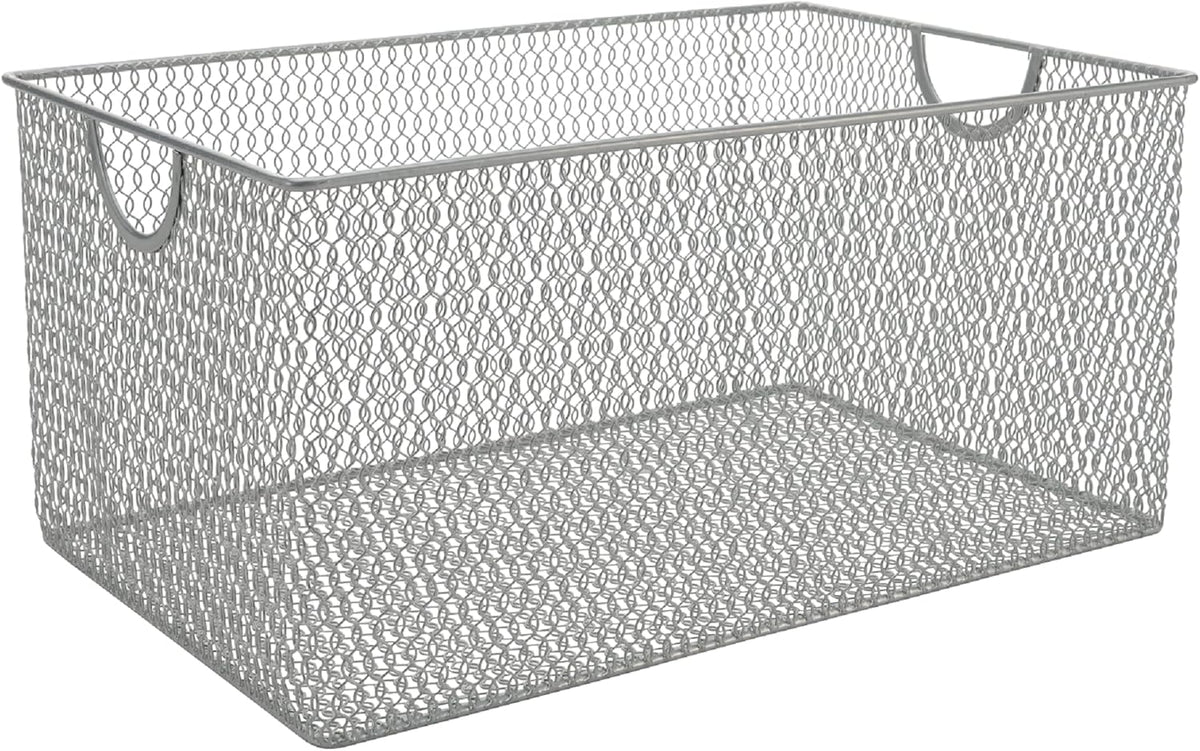 YBM HOME Kitchen Pantry Organizer Wire Baskets for Shelves, Cabinets, Pantry, Countertop, Mesh Open Storage Bin Metal Basket for Organizing Food Supplies, 3 Pack, 12.1x7.8x5.8