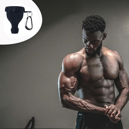 2 Pack Premium Protein Powder Containers - Portable Pre Workout and Protein Funnels for Filling Water Bottles, Shaker Bottles w/Protein Powder,with Sturdy Carabiners（50ml）