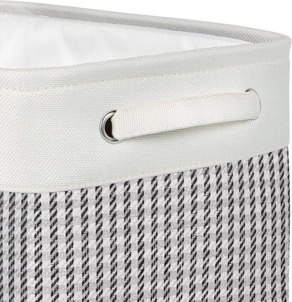 Foldable Storage Bin Collapsible Basket 12" x 10" x 9.5" Cube Storage Organizer Bins with Dual Carry Handles for Home Closet Shelves Drawers Organizer, Set of 3, Grey