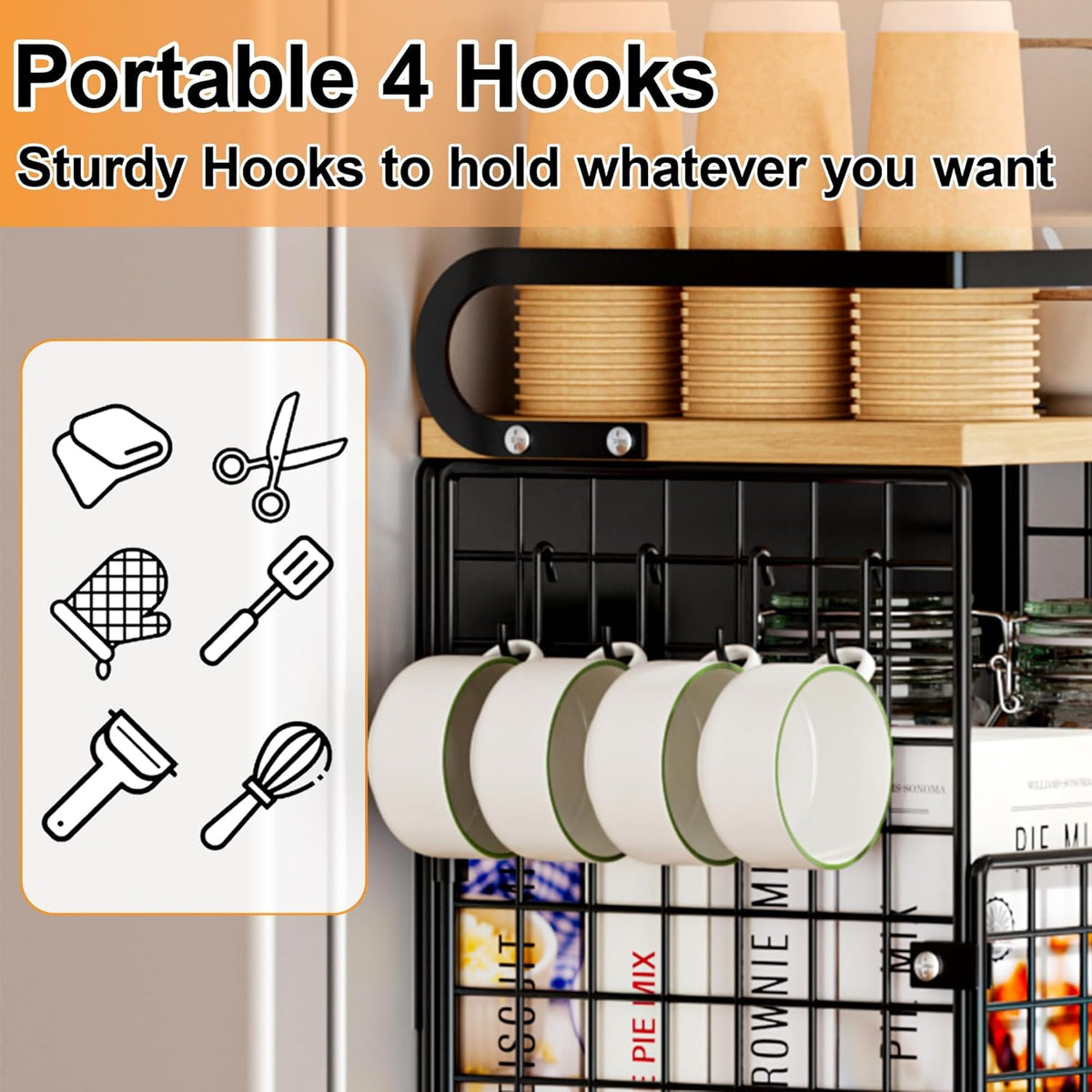 Magnetic Shelf for Fridge,Hanging Wall Basket for Potato Onion Fruit and Vegetable Storage Bins,Large Produce Container Magnetic Spice Rack for Refrigerator Kitchen Counter Pantry,Black