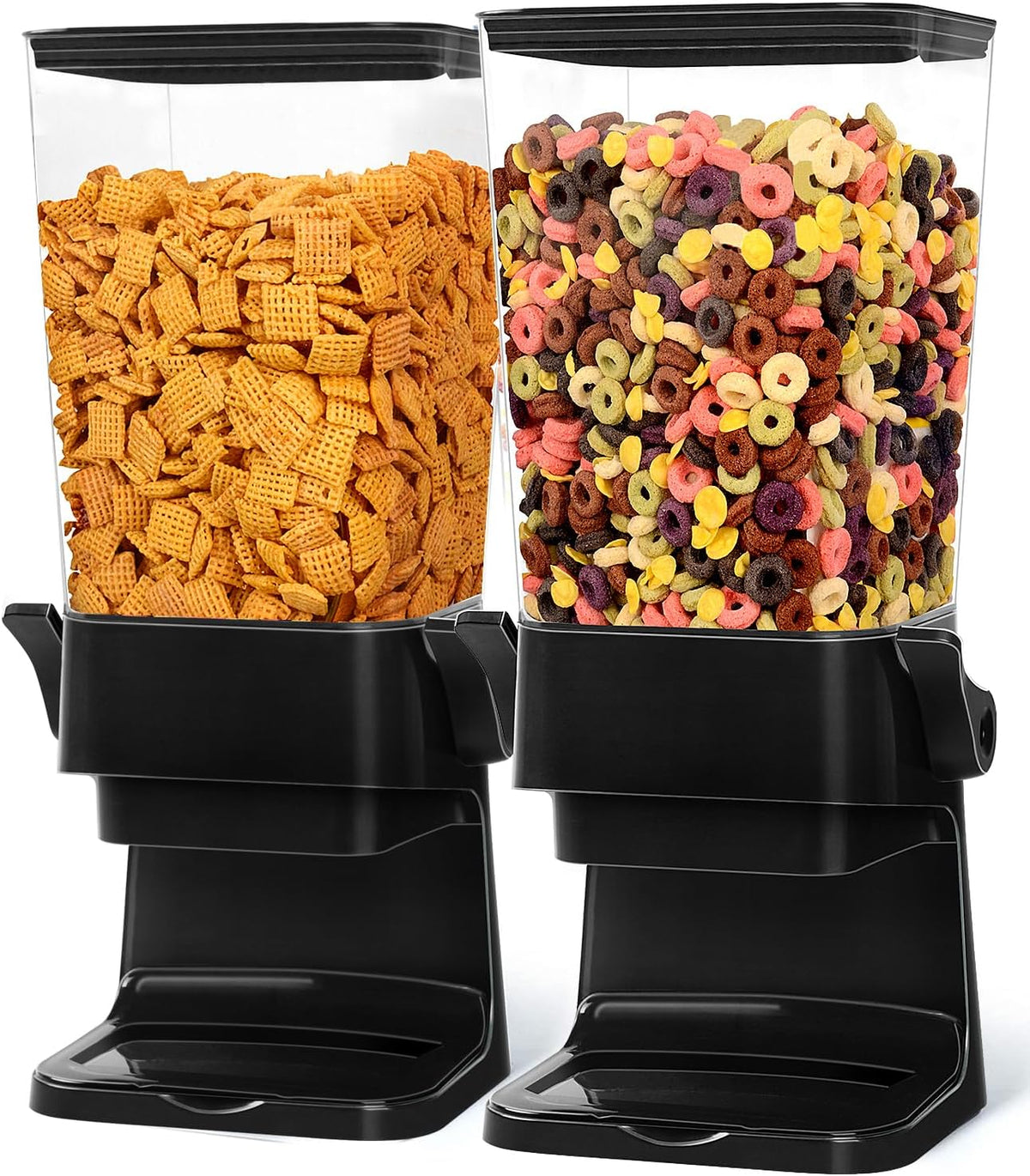 Cereal Dispenser Countertop,5.5L Cereal Containers Storage Dispenser for Pantry,Dry Food Storage Rice Containers,Candy Dispenser,Snack Organizer Machine for Grains, Nuts,Oatmeal, Pet Food White